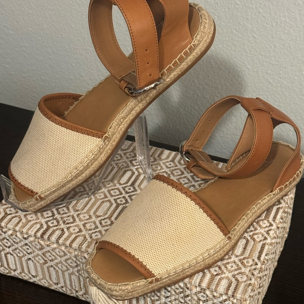 Rag & Bone Tan and Cream Espadrille Sandals size 39